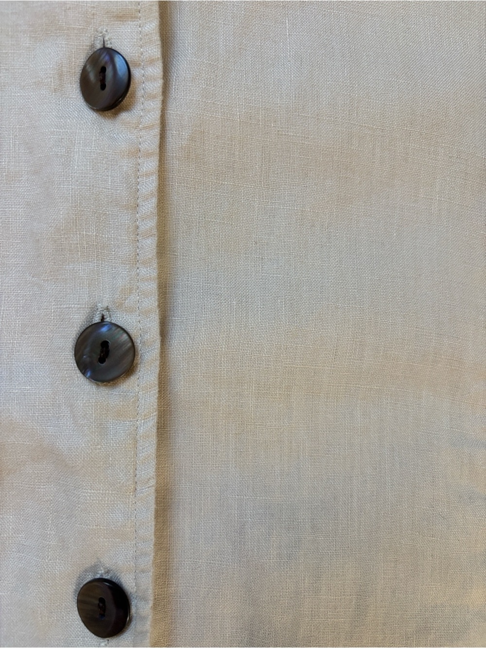 Vintage Gillian Grey 100% Linen Jacket | Minimal Neutral Oversized Button Front - Picture 7 of 14